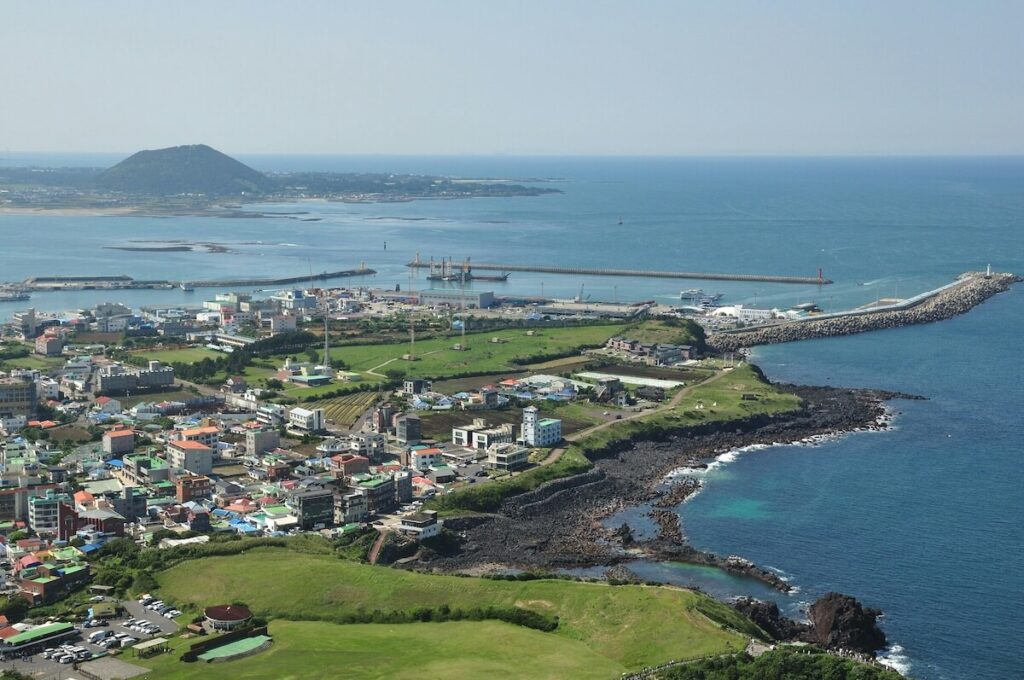 aerial shot of Jeju