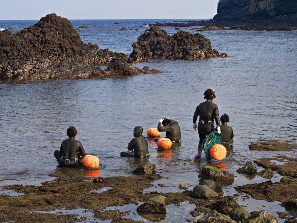 haenyeo, traditional female fishing divers of Jeju