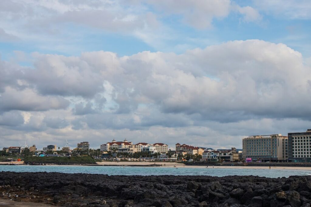 hotels and buildings along Jeju beach