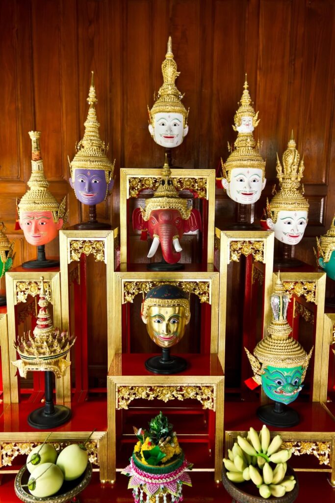 Khon masks in an alta