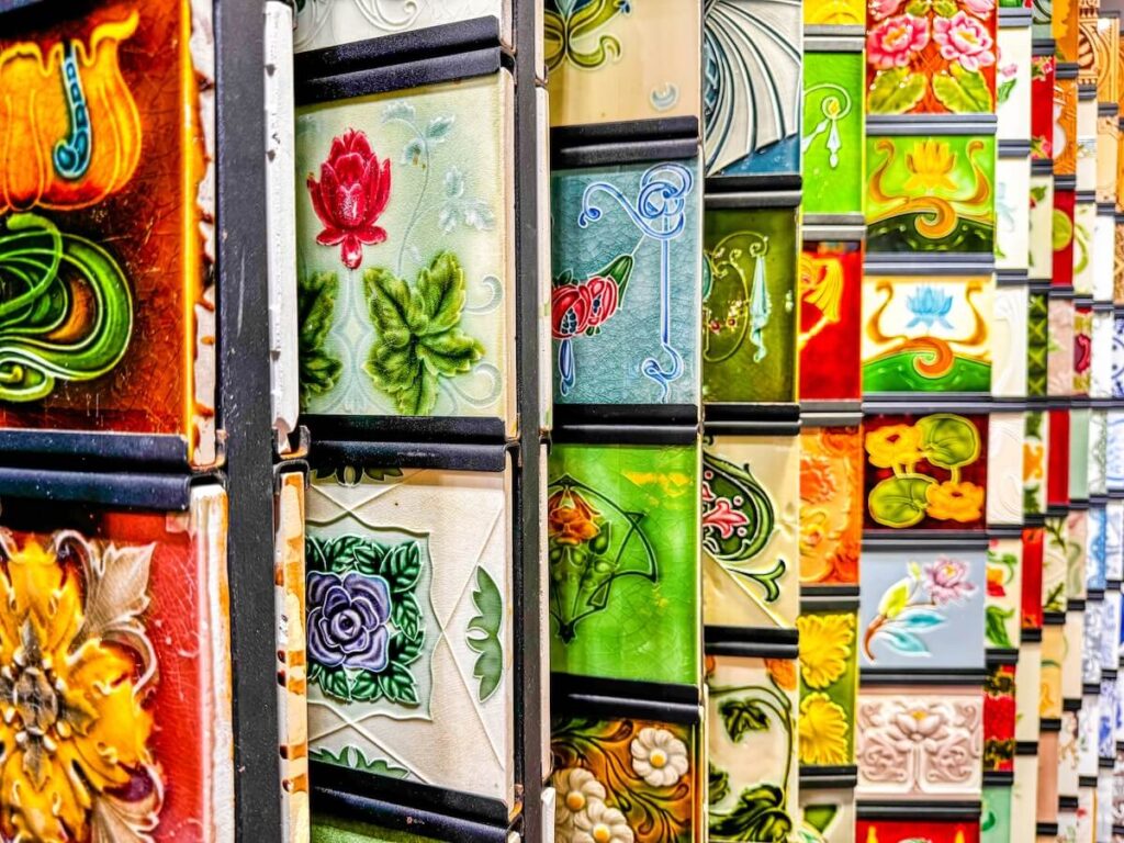 Peranakan tiles on display