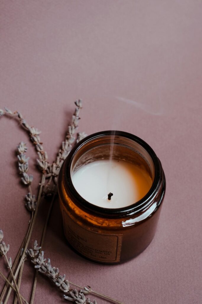 bottle of scented candle