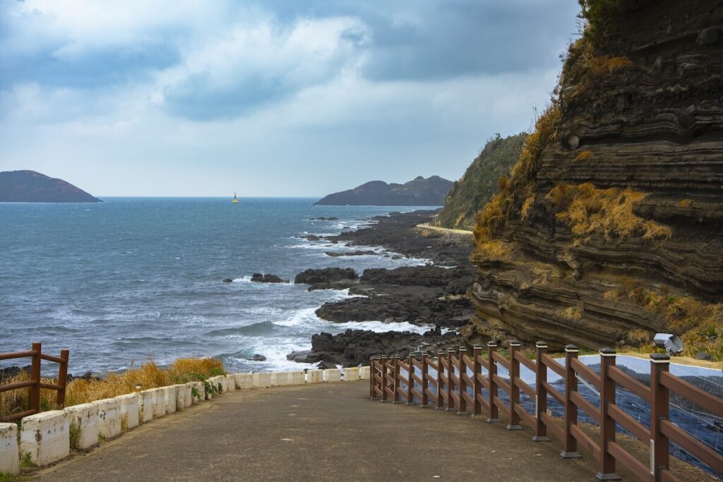 Suwolbong Geo Trail with view of the sea