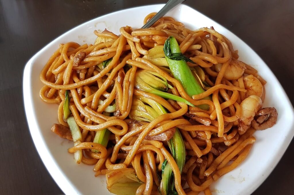 plate of Shanghai fried noodles