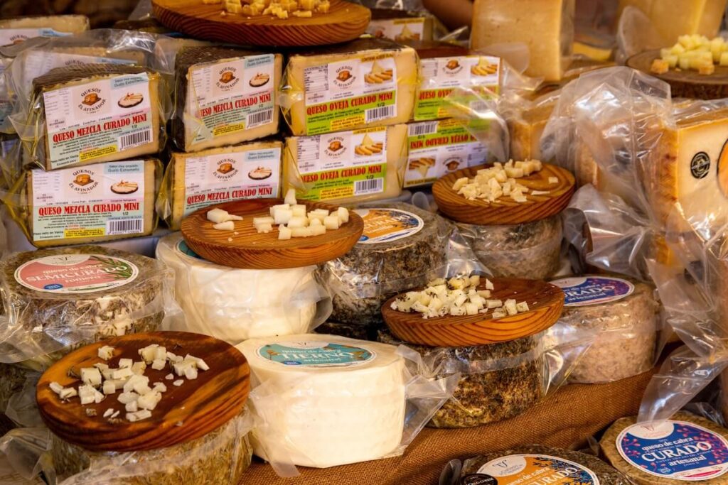 assorted cheese at the market