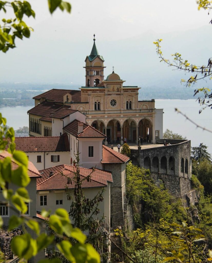 view of Madonna del Sasso in Locarno
