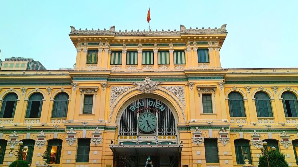 facade of the Central Post Office in Ho Chi Minh City