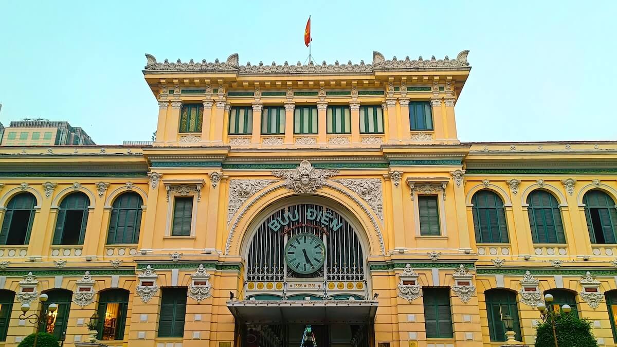 facade of the Central Post Office in Ho Chi Minh City