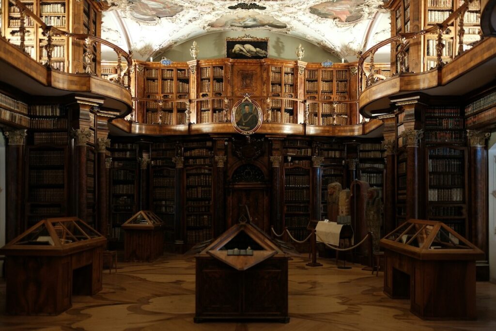 inside the library in St. Gallen's Abbey