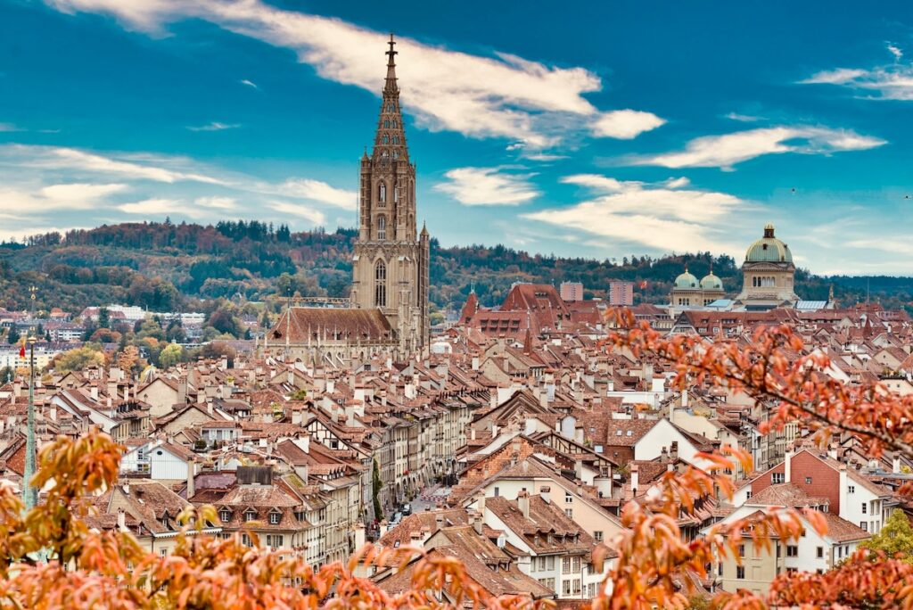 view of Bern cityscaoe from the Rosengarten