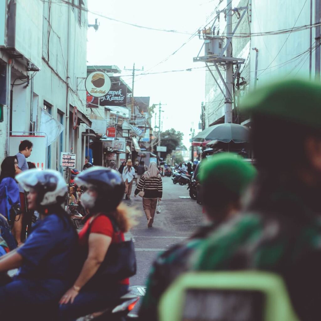 busy street in Yogyakarta