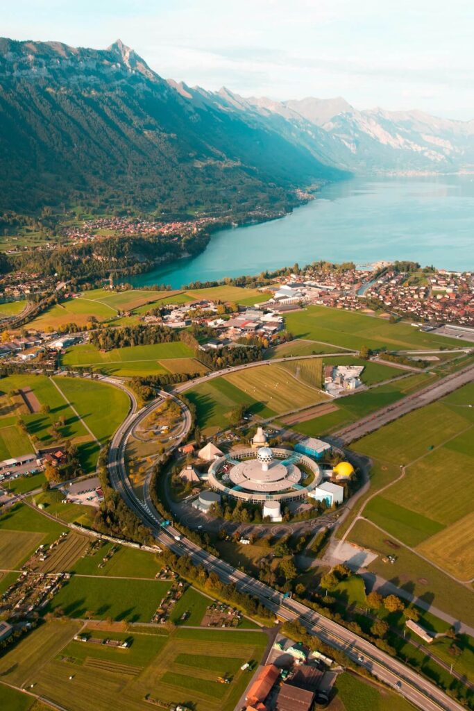 aerial view of Interlaken in Switzerland