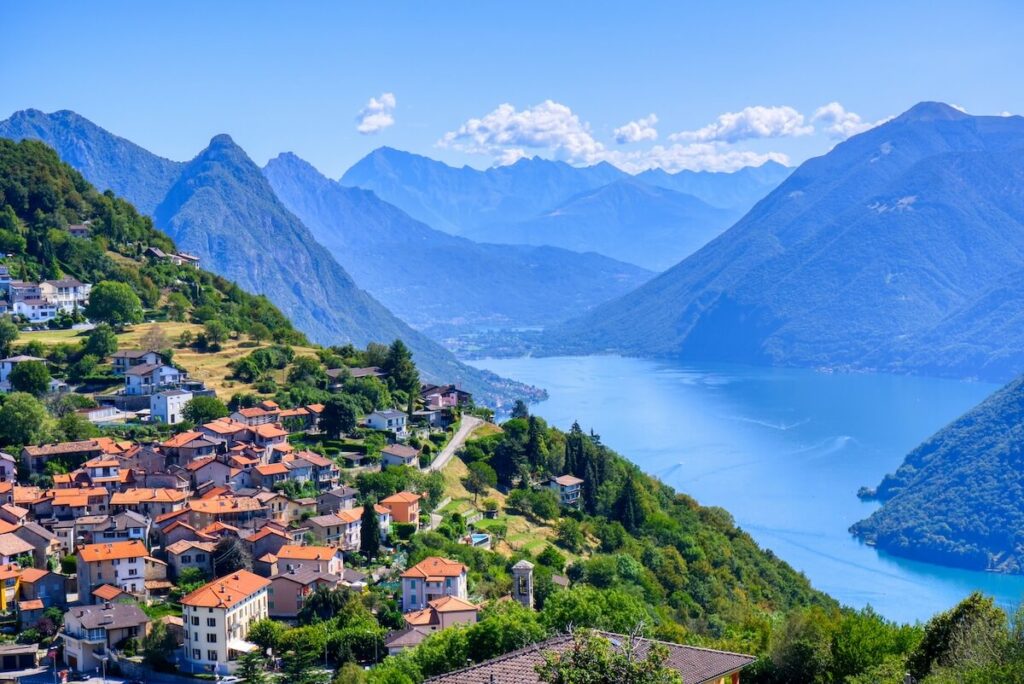 mountainside view of Lugano