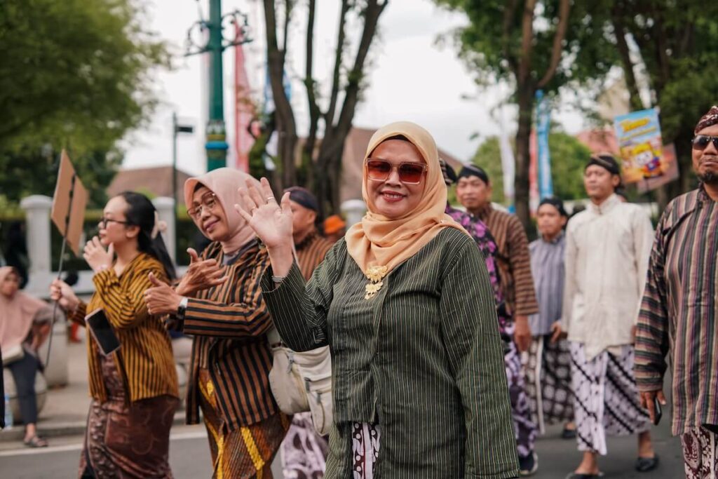 Yogyakarta locals during a parade