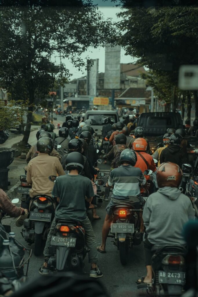 heavy traffic in Yogyakarta