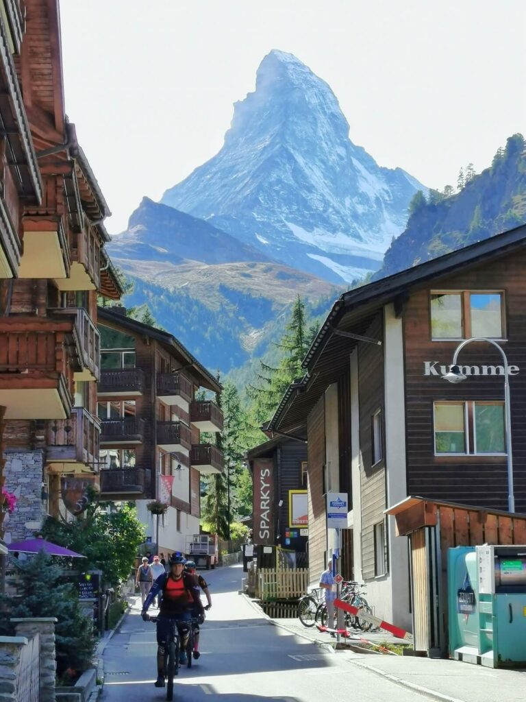 view of Zermatt town with Matterhorn in the background