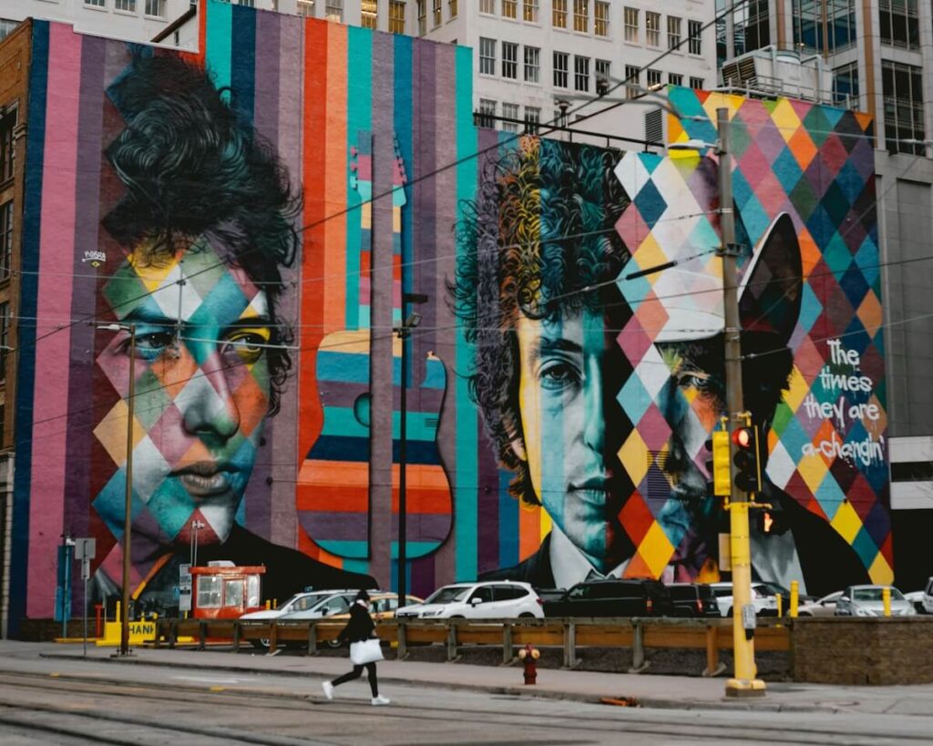 Bob Dylan mural in Minnesota