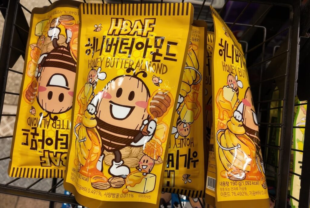 HBAF honey butter almonds on display