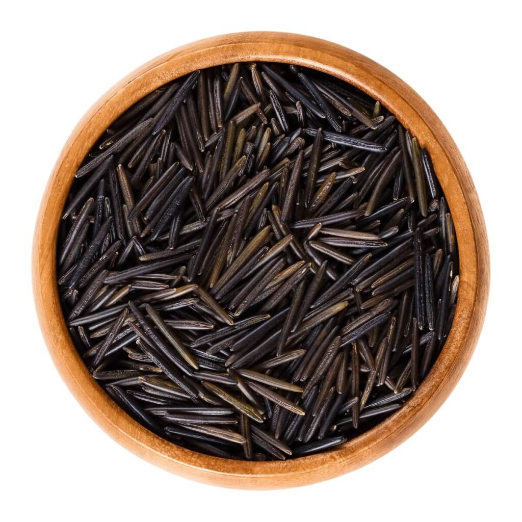 Minnesota wild rice on bowl