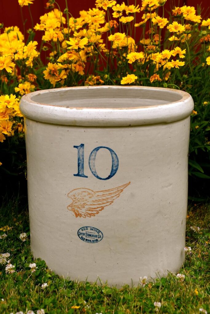 a Red Wing stoneware crock