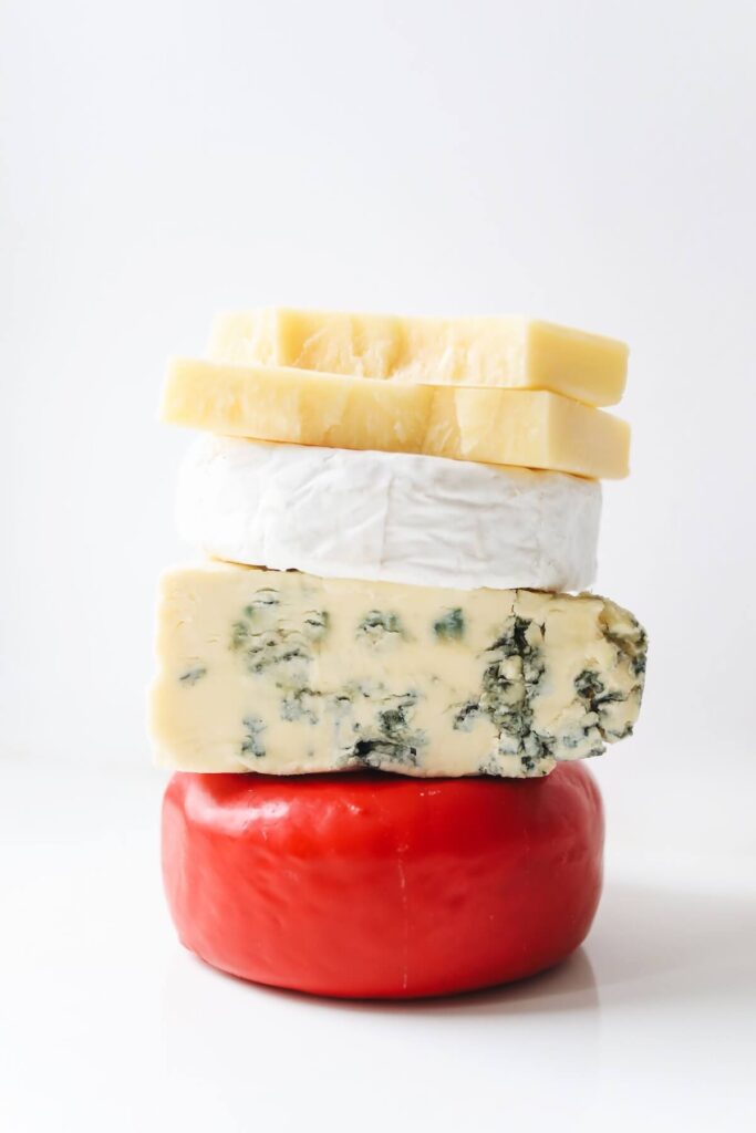 pile of various cheeses