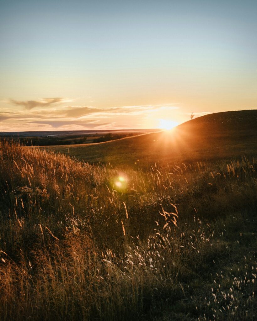 sunset over Kansas plains