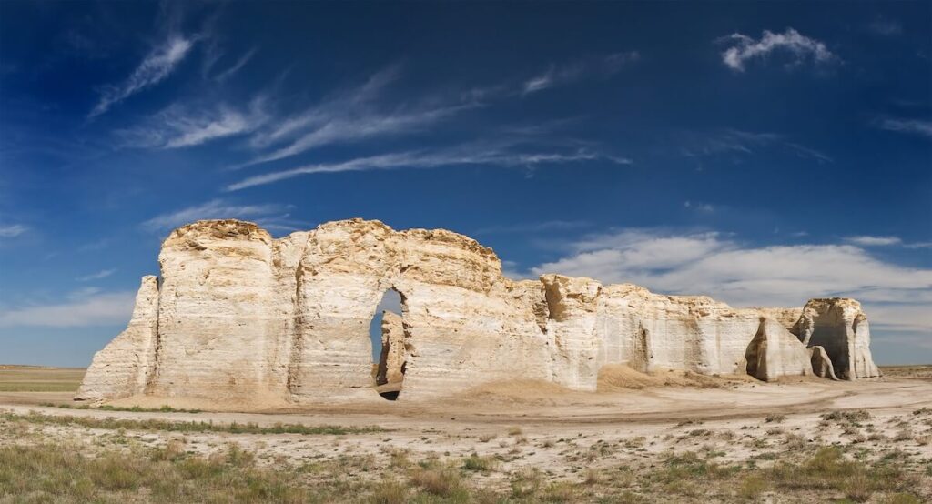 Monument Rocks panorama in Kansas