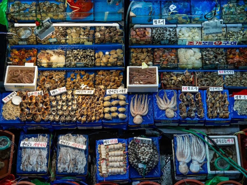 seafood for sale in Noryangjin