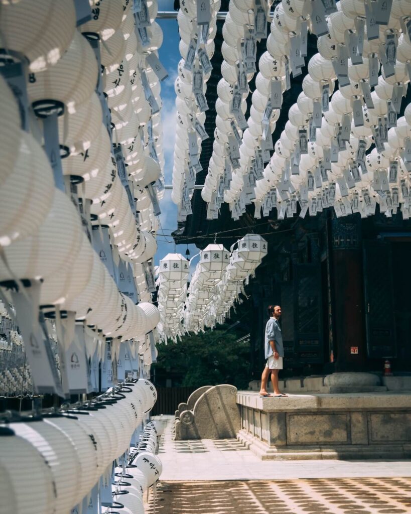 white lanterns in Jogyesa Temple
